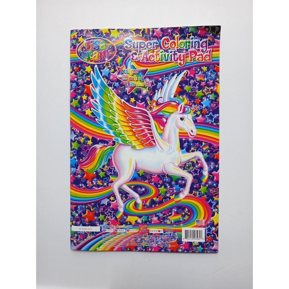 Lisa Frank Super Coloring & Activity Pad Bendon Unicorn Rainbow Stars Kids Book